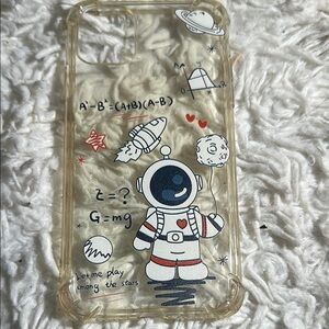 Astronaut Design Clear Phone Case